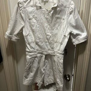 White Short Sleeve Romper